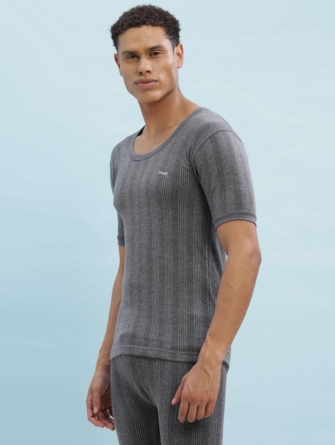 men pack of 2 solid half sleeve thermal top - 22254008 -  Standard Image - 2