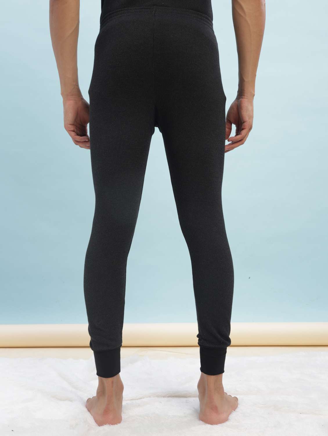 men solid mid rise thermal bottom - 22254030 -  Standard Image - 2