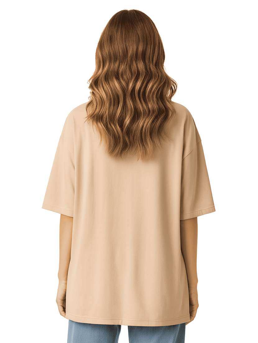 women solid short sleeve oversized t-shirt - 22254360 -  Standard Image - 2