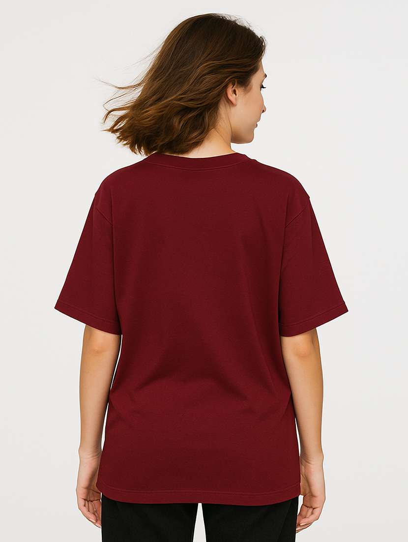 women solid short sleeve oversized t-shirt - 22254362 -  Standard Image - 2