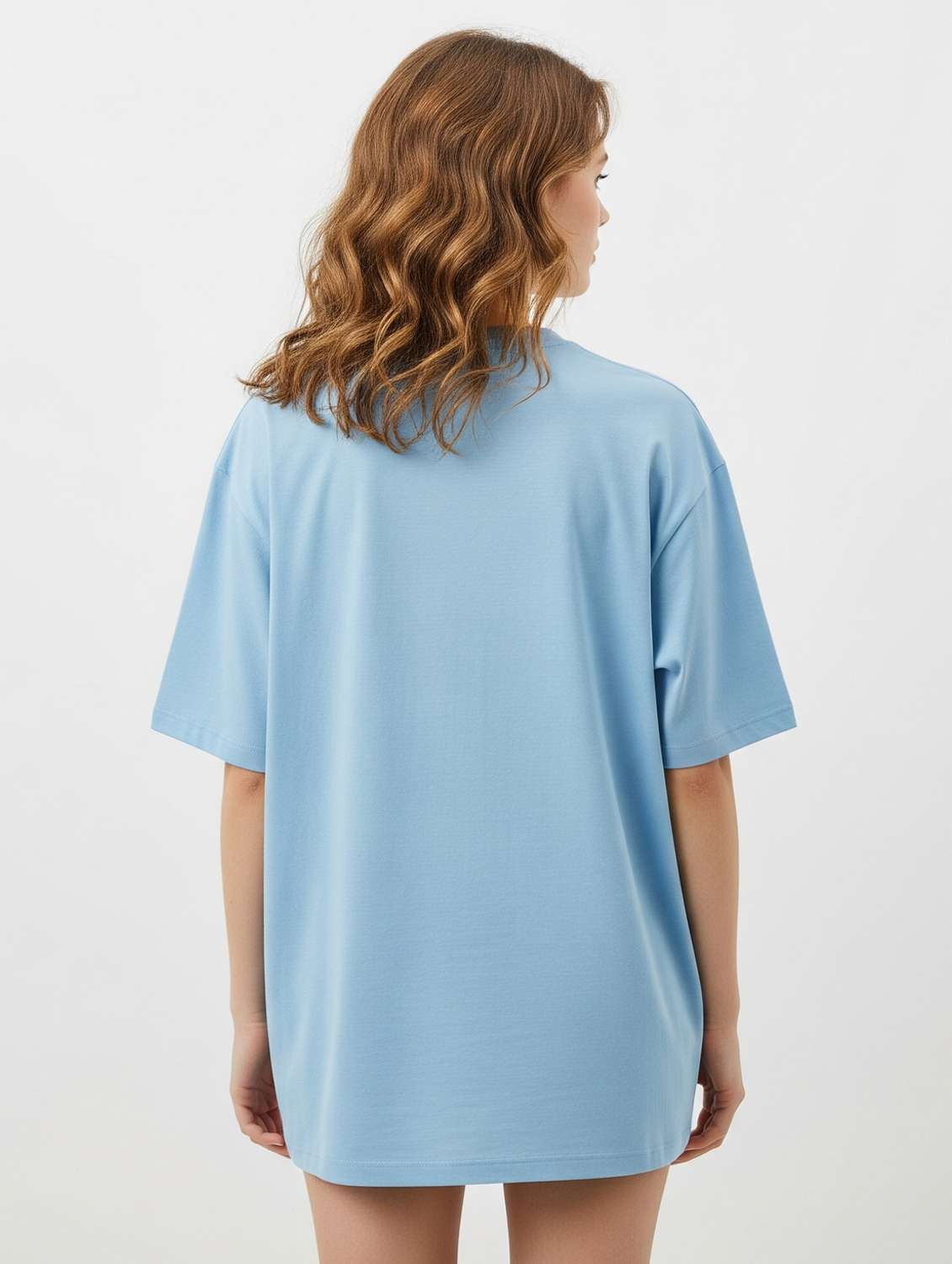 women solid short sleeve oversized t-shirt - 22254365 -  Standard Image - 2