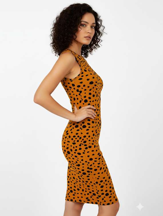 women animal print sleeveless bodycon dress - 22254470 -  Standard Image - 2