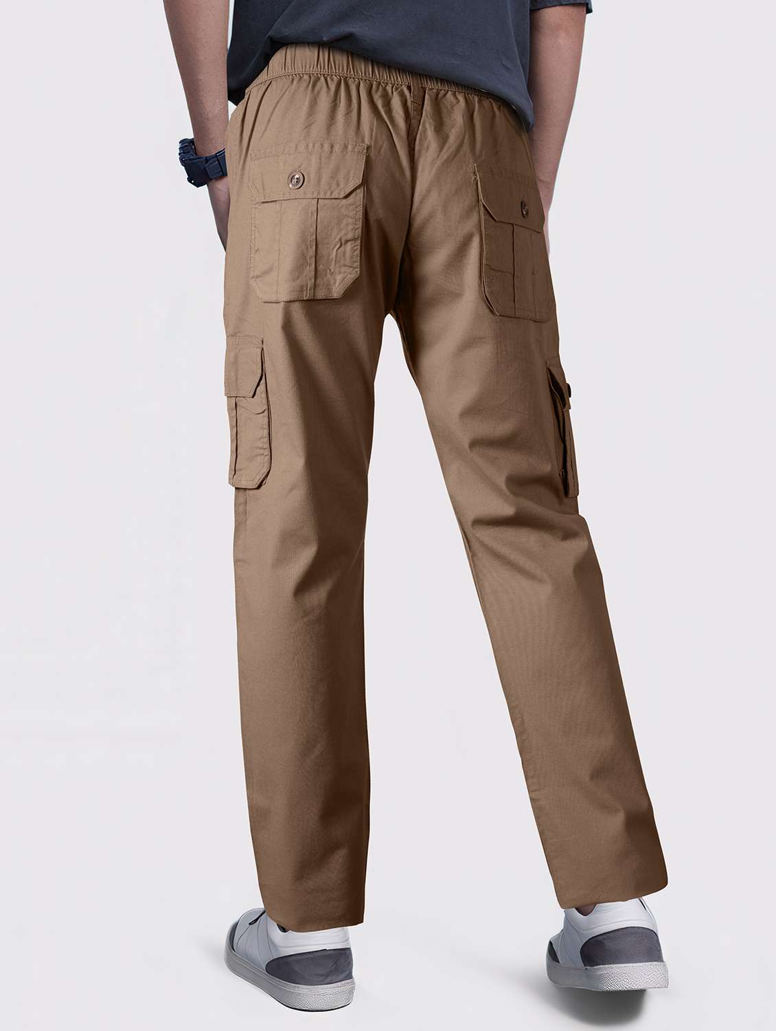men solid mid rise cargo - 22254923 -  Standard Image - 2