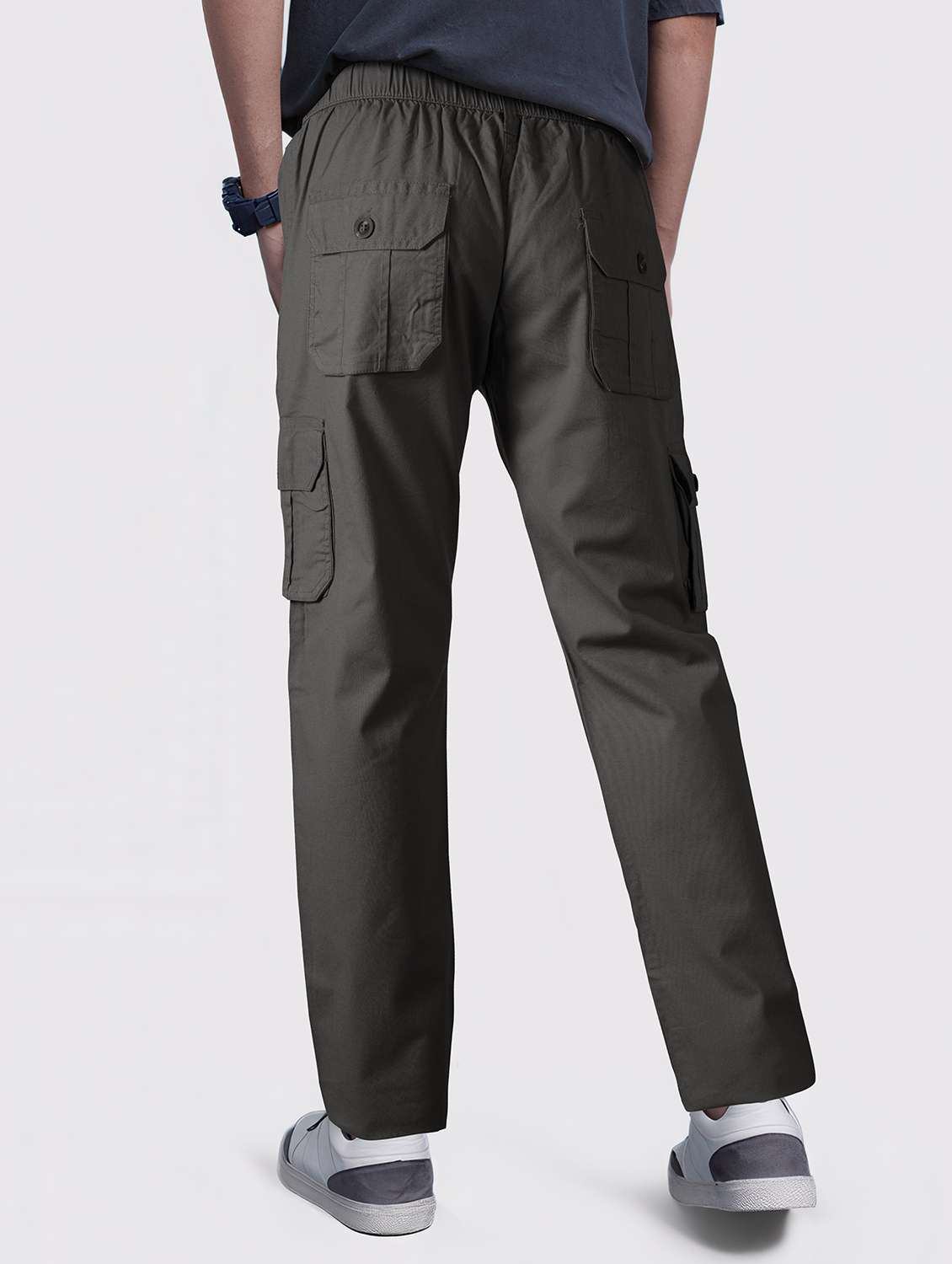 men solid mid rise cargo - 22254925 -  Standard Image - 2