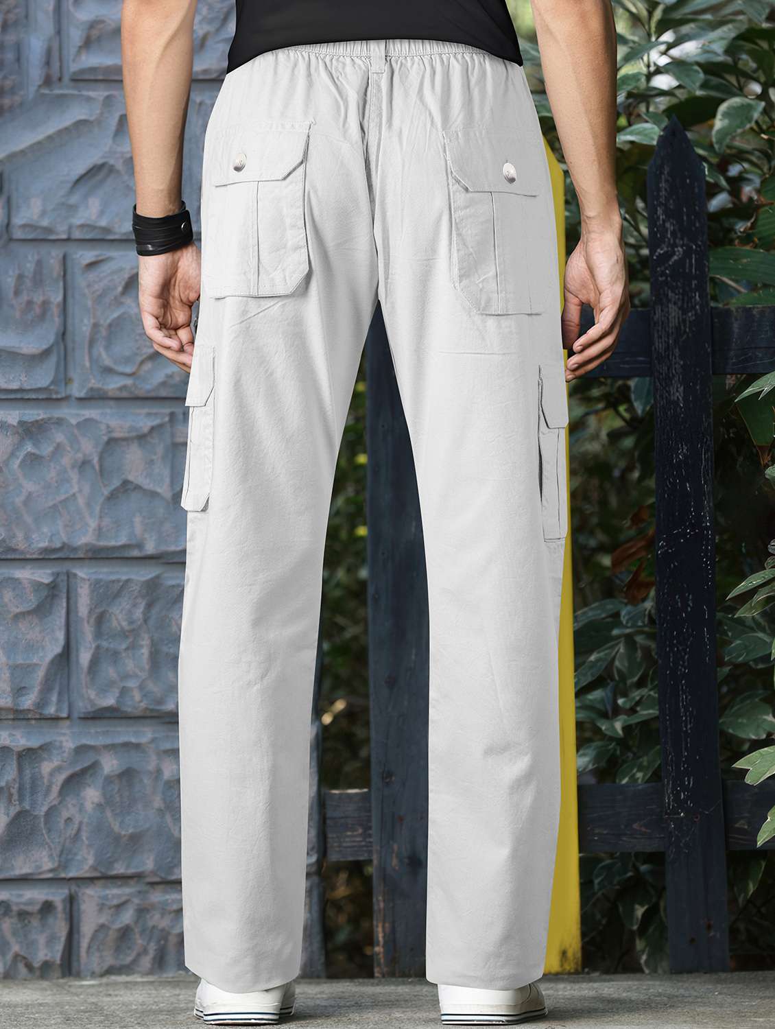 men solid mid rise cargo - 22254927 -  Standard Image - 2