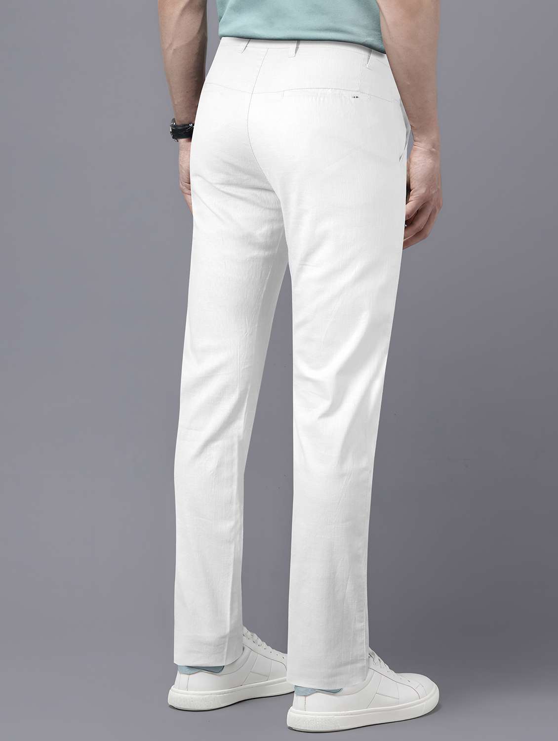 men solid mid rise straight fit chinos  - 22254937 -  Standard Image - 2