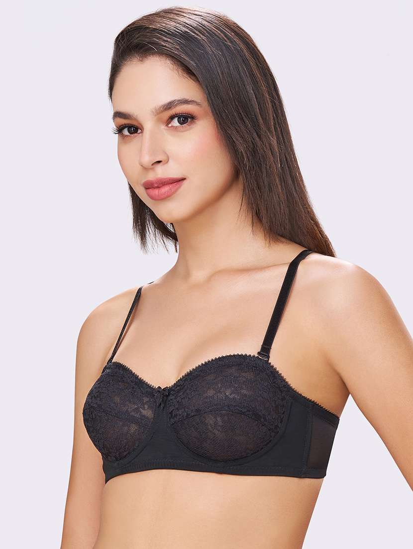 women pack of 3 solid non padded lace bra - 22254959 -  Standard Image - 2