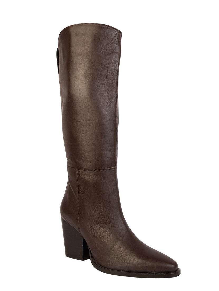 women solid block heel knee length boots - 22254998 -  Standard Image - 2