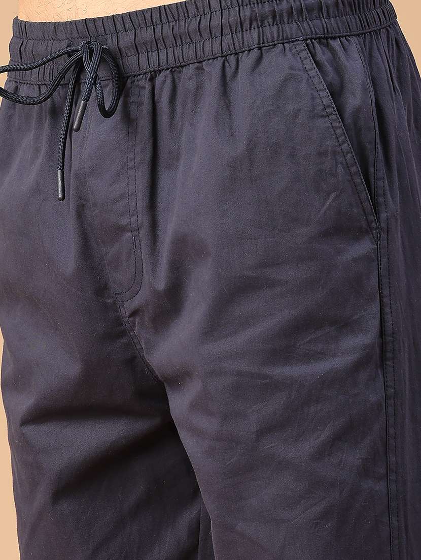 men solid mid rise full length track pant - 22255170 -  Standard Image - 2