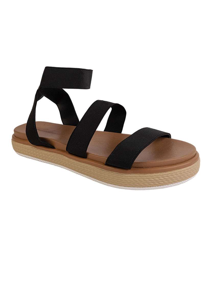girls solid ankle strap flat sandal - 22255199 -  Standard Image - 2