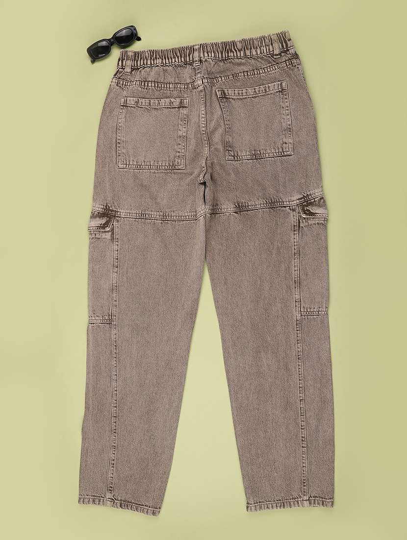 boys washed mid rise regular fir cargo jeans - 22255448 -  Standard Image - 2