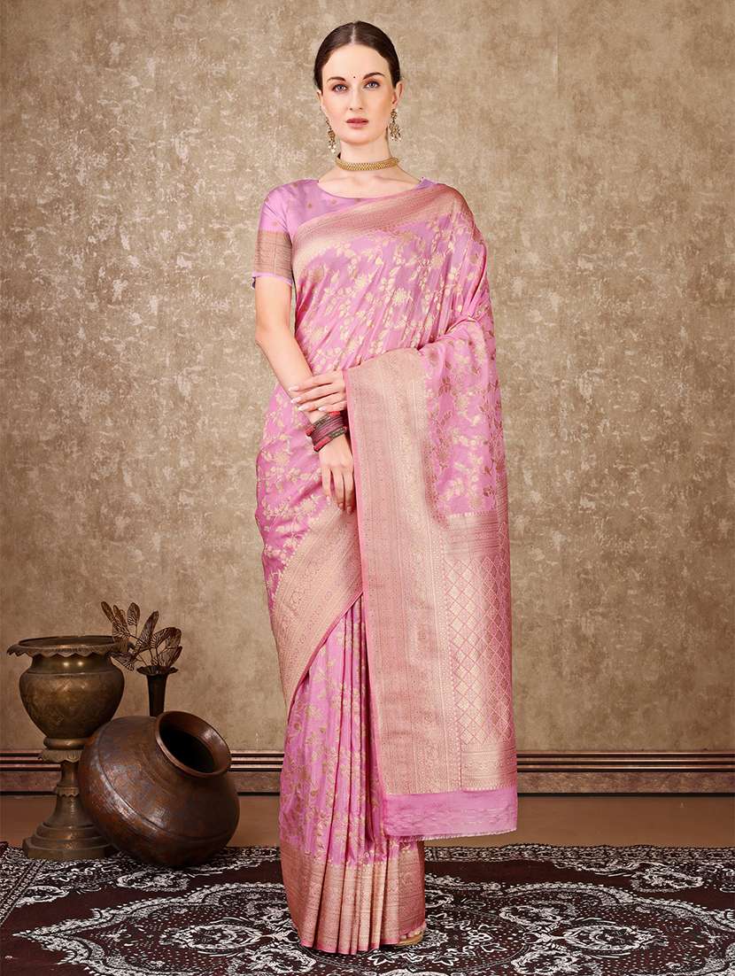 women self design banarasi saree with blouse