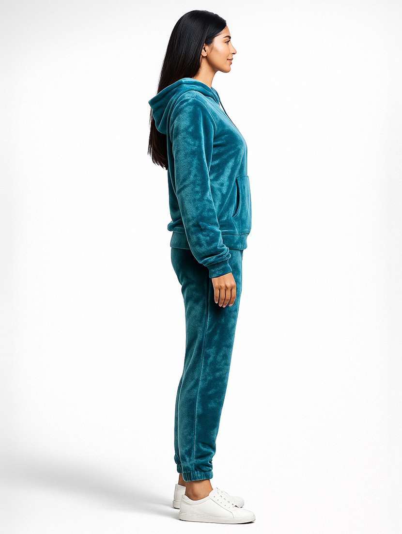 women solid long sleeve nightwear pyjama set - 22255678 -  Standard Image - 2