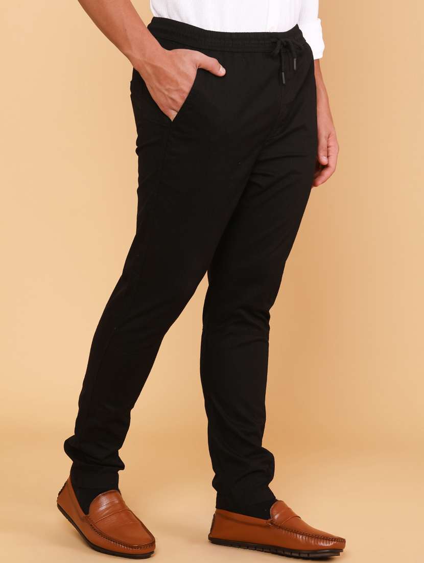 Men Solid Mid Rise Chinos Casual Trouser - 22255695 -  Standard Image - 2