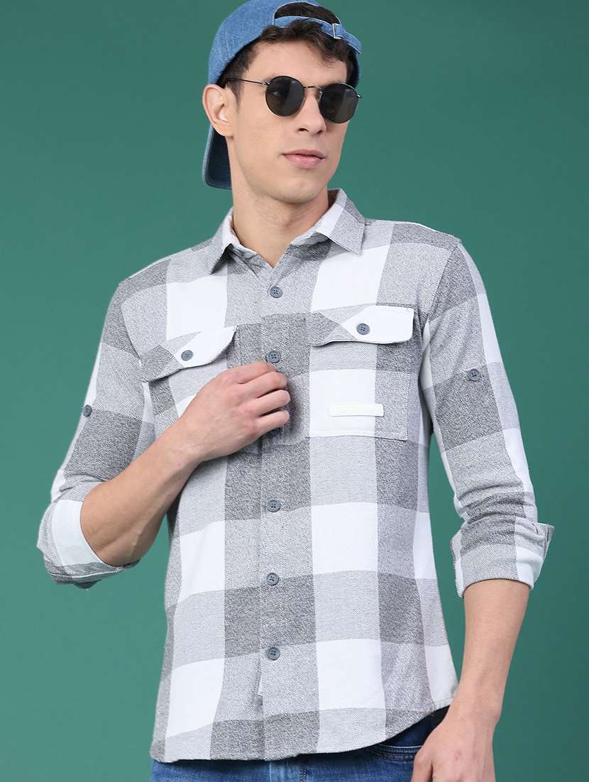 grey cotton shacket