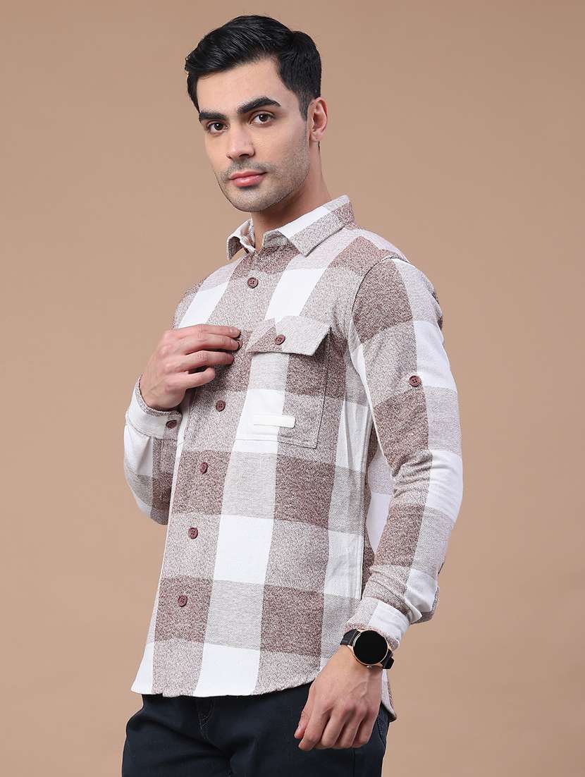Brown Cotton Shacket - 22256255 -  Standard Image - 2