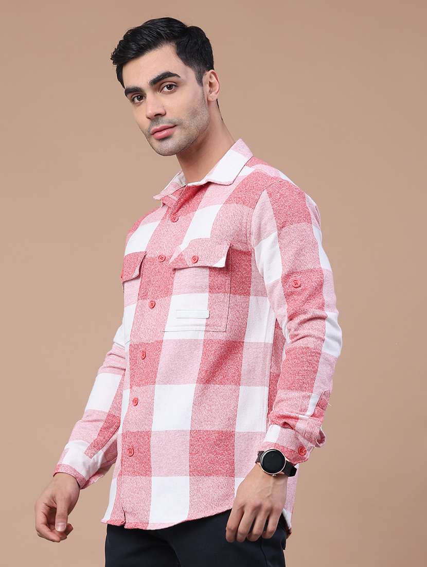 Red Cotton Shacket - 22256256 -  Standard Image - 2