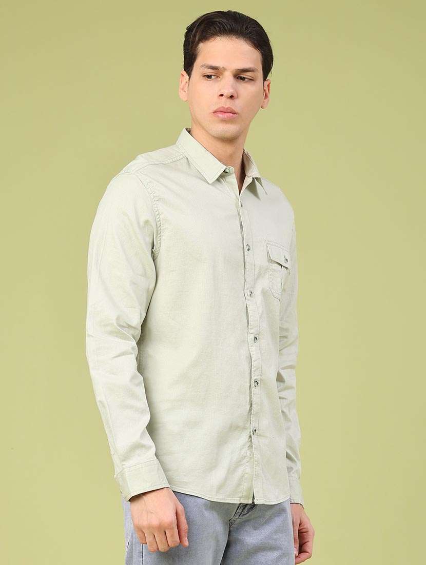 men solid long sleeve regular fit casual shirt - 22257002 -  Standard Image - 2