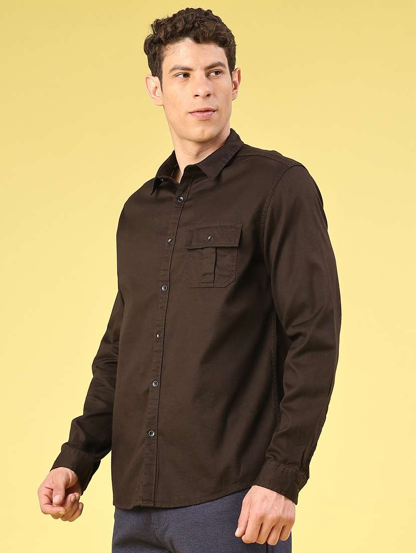 men solid long sleeve regular fit casual shirt - 22257005 -  Standard Image - 2