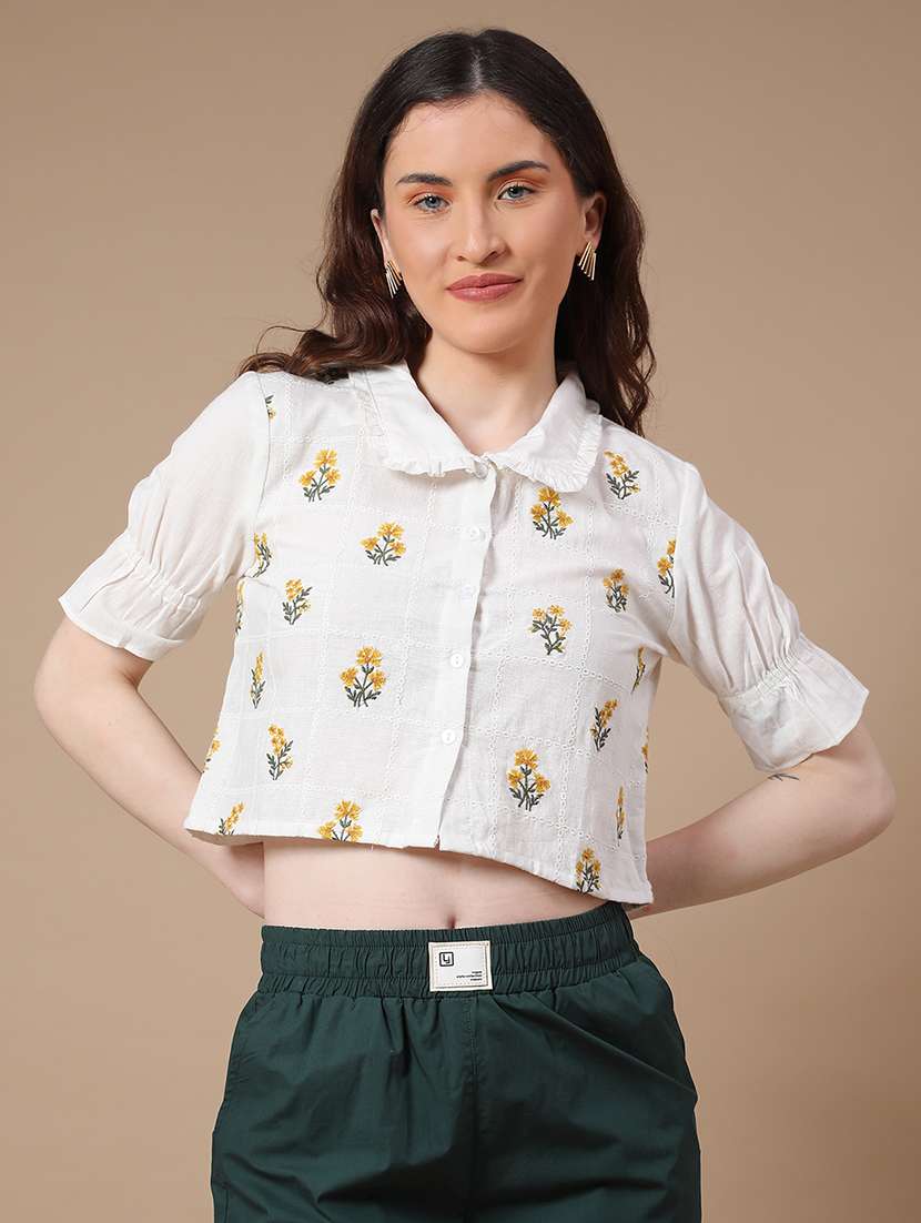 white cotton crop top - 22257586 -  Standard Image - 2