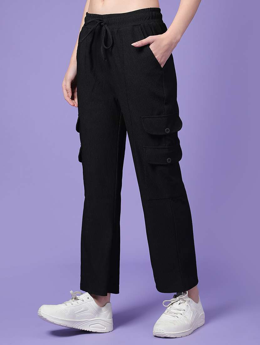 women solid mid rise cargo - 22257632 -  Standard Image - 2