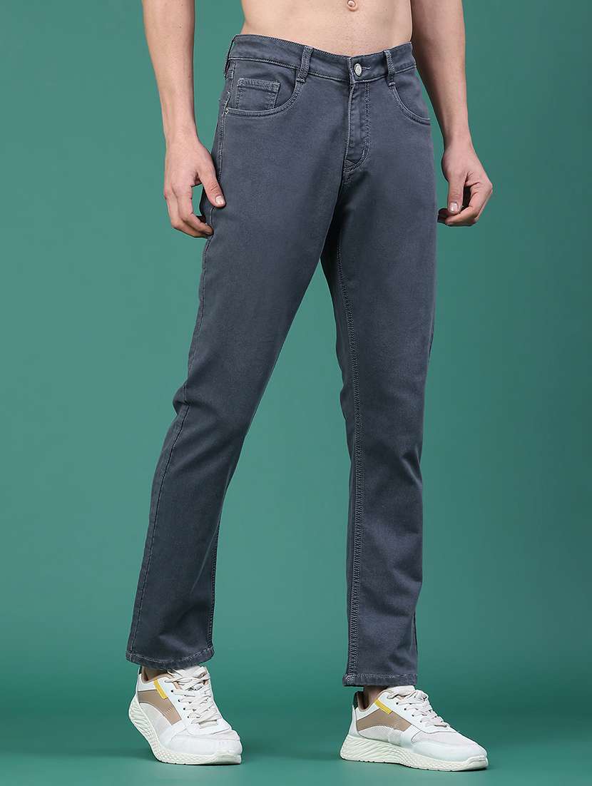men plain mid rise full length slim fit jeans - 22257756 -  Standard Image - 2