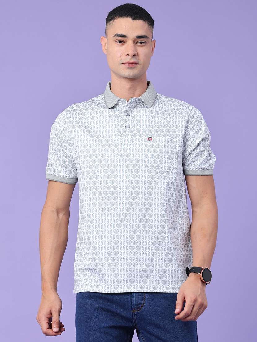 men printed short sleeve regular fit polo t-shirt - 22257777 -  Standard Image - 2
