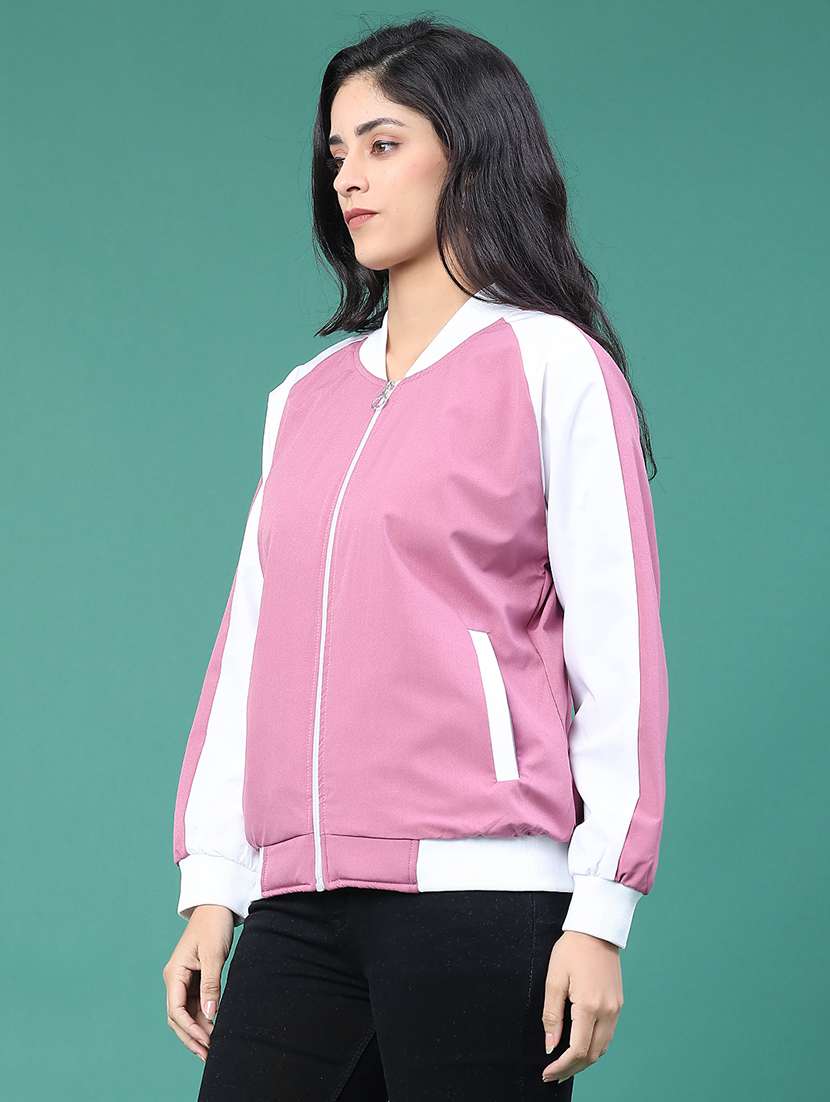Women Color Block Long Sleeve Varsity Jacket - 22257914 -  Standard Image - 2