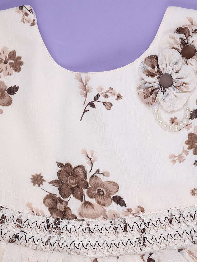 girls printed sleeveless flared frock - 22257994 -  Standard Image - 2