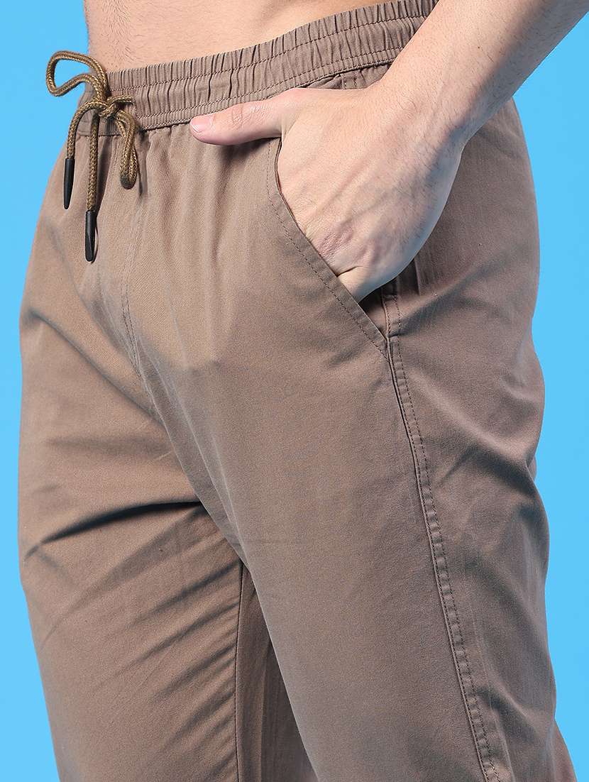 men solid mid rise full length track pant - 22258120 -  Standard Image - 2