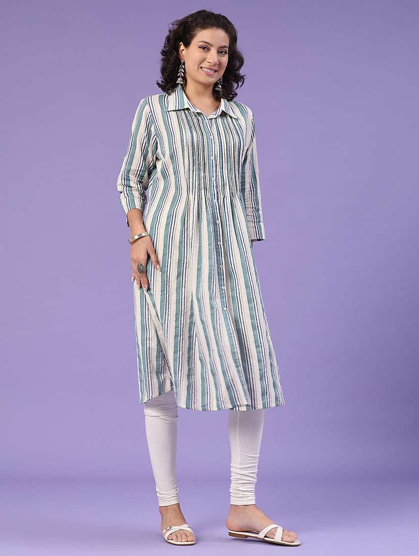women printed collared shirt kurta - 22258229 -  Standard Image - 2