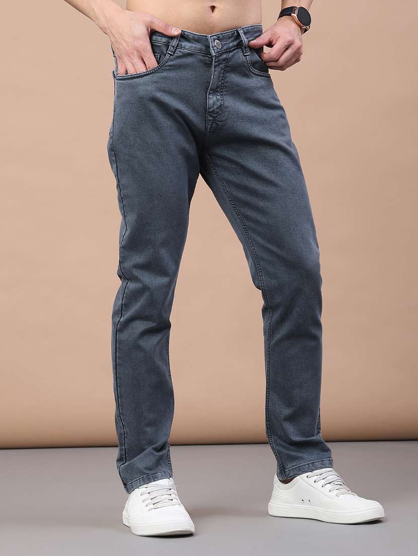 men plain mid rise full length jeans - 22258485 -  Standard Image - 2