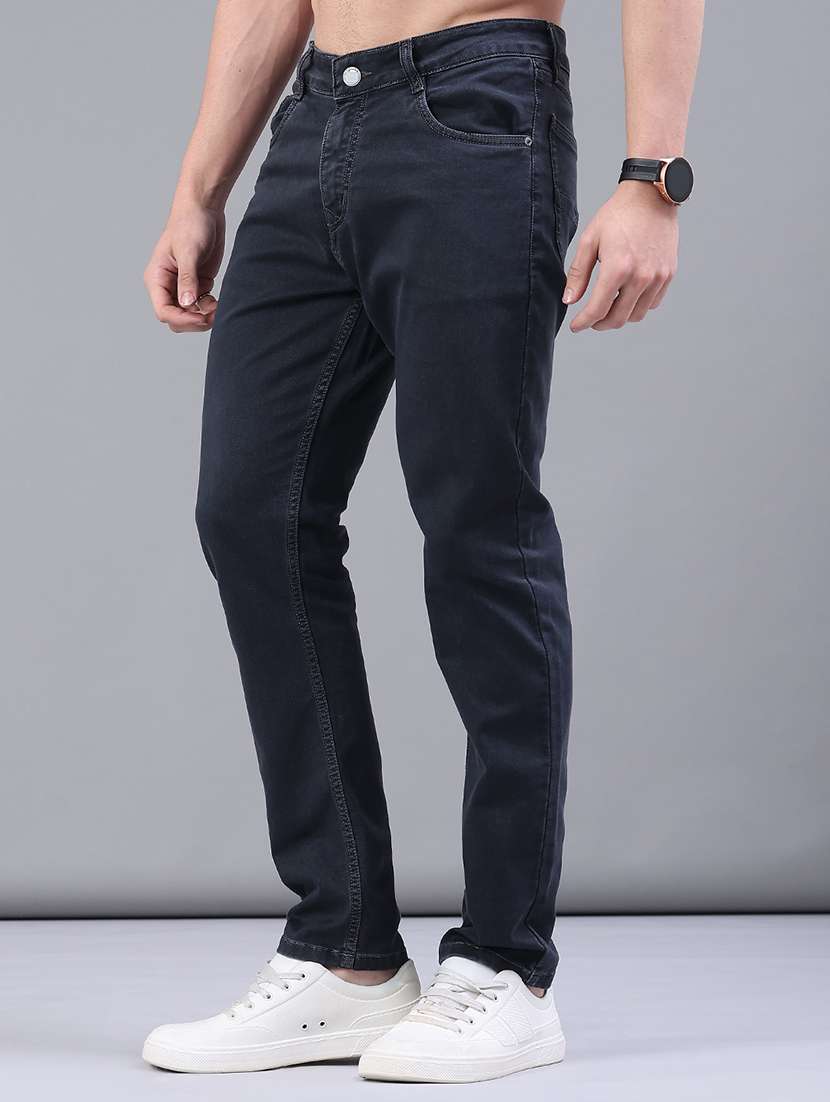 Men Plain Mid Rise Full Length Jeans - 22258488 -  Standard Image - 2