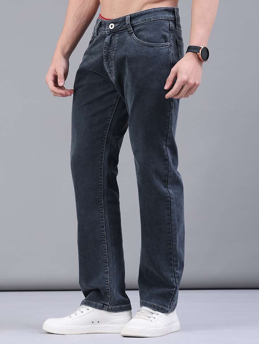 men plain mid rise full length jeans - 22258496 -  Standard Image - 2