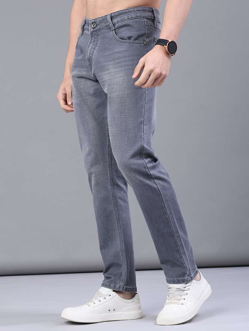 men plain mid rise full length jeans - 22258497 -  Standard Image - 2