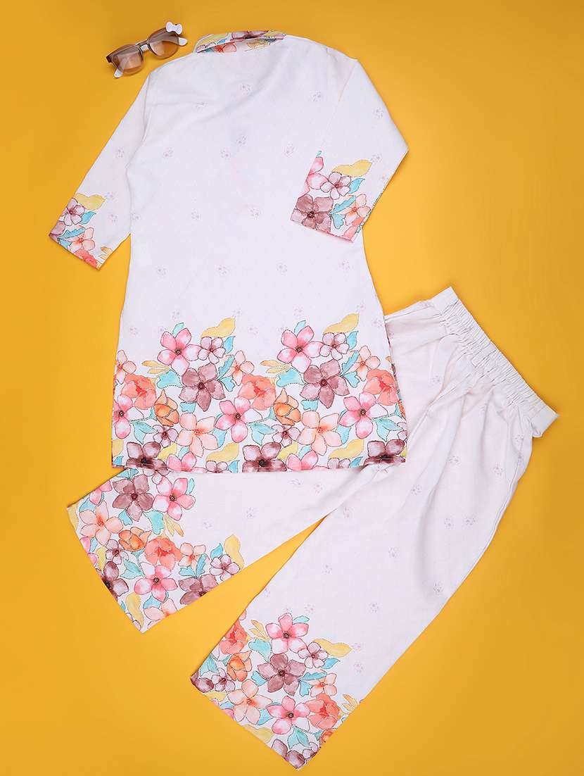 Girls Floral Print Three Quarter Sleeve Co-ord Set - 22258609 -  Standard Image - 2