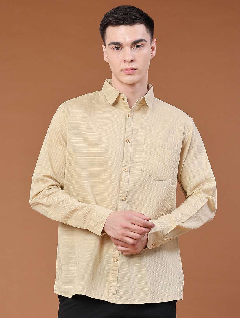 men textured long sleeve regular fit casual shirt - 22258683 -  Standard Image - 2