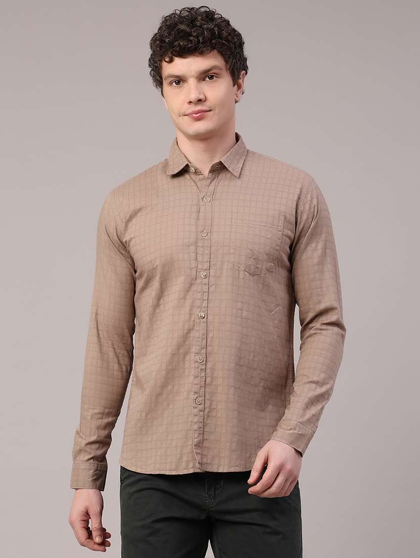 men textured long sleeve regular fit casual shirt - 22258684 -  Standard Image - 2