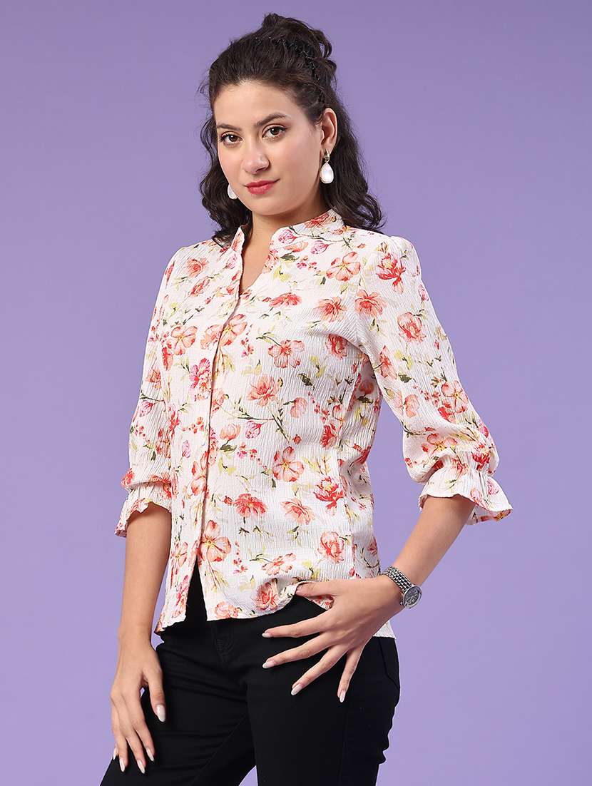 Women White Polyester Regular Top - 22258745 -  Standard Image - 2