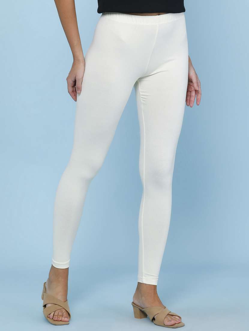 Women Solid Mid Rise Leggings - 22258764 -  Standard Image - 2