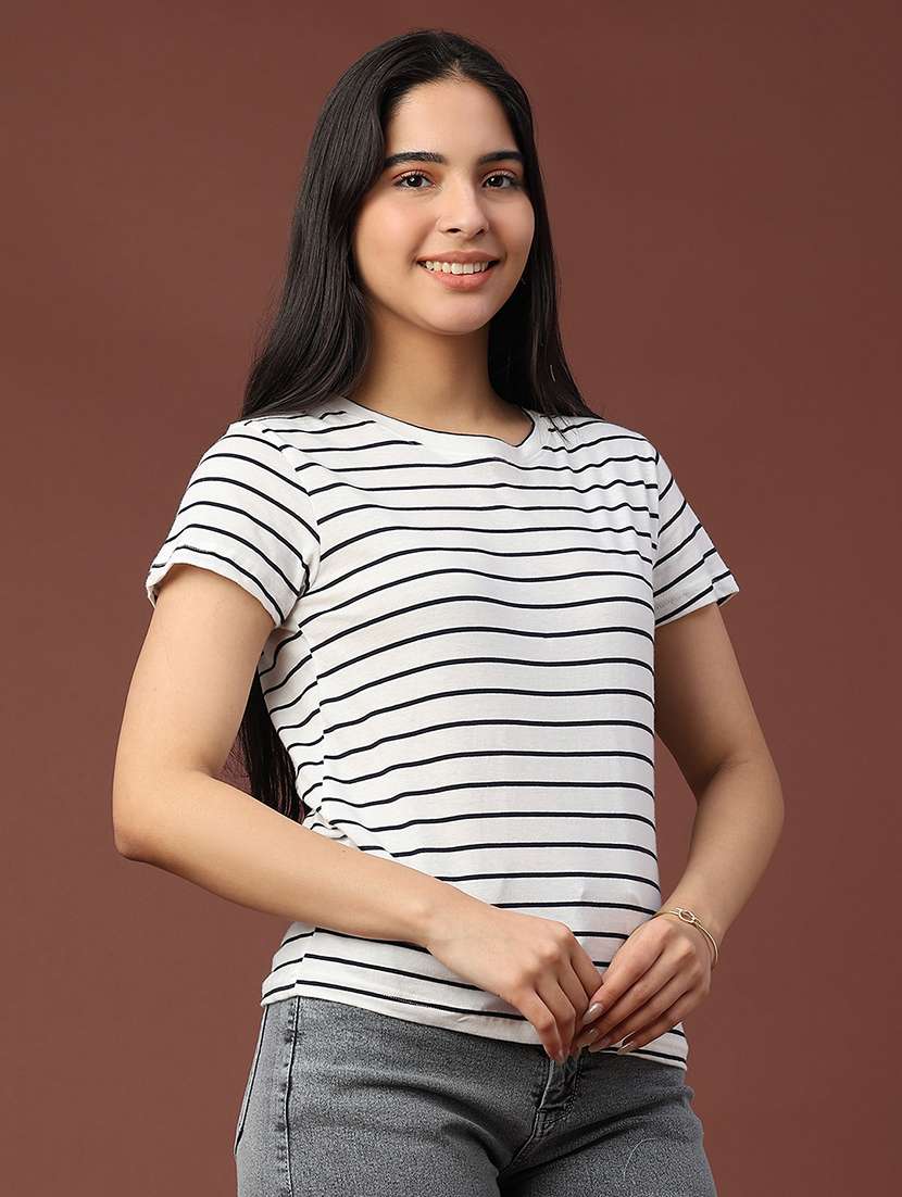 women striped short sleeve t-shirt