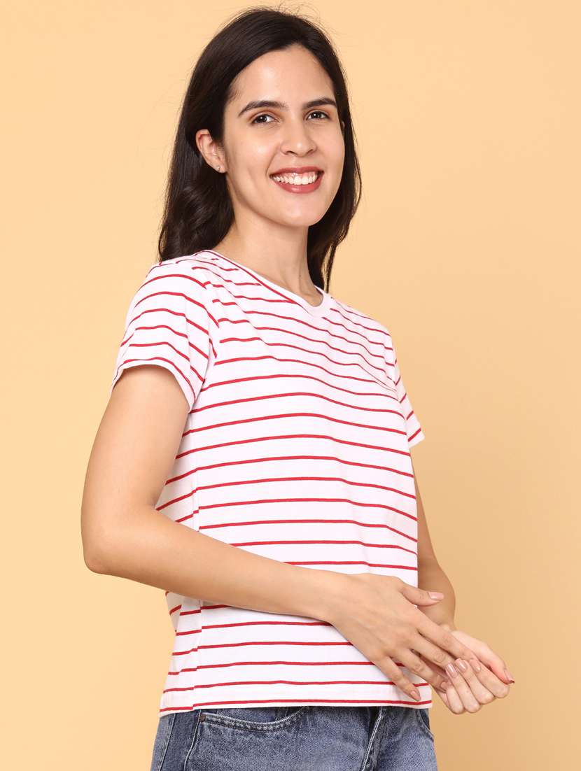 women striped short sleeve t-shirt - 22258789 -  Standard Image - 2