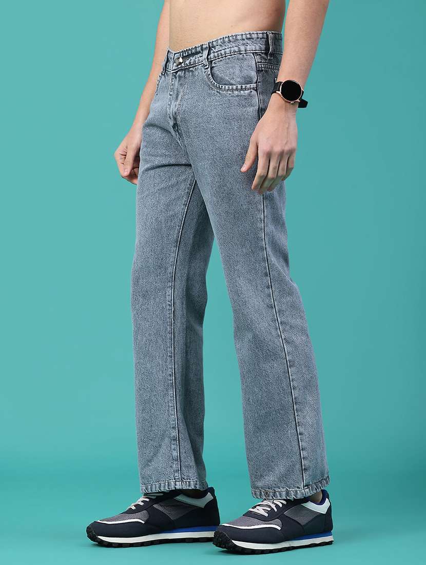 men plain high rise bootcut jeans - 22258826 -  Standard Image - 2