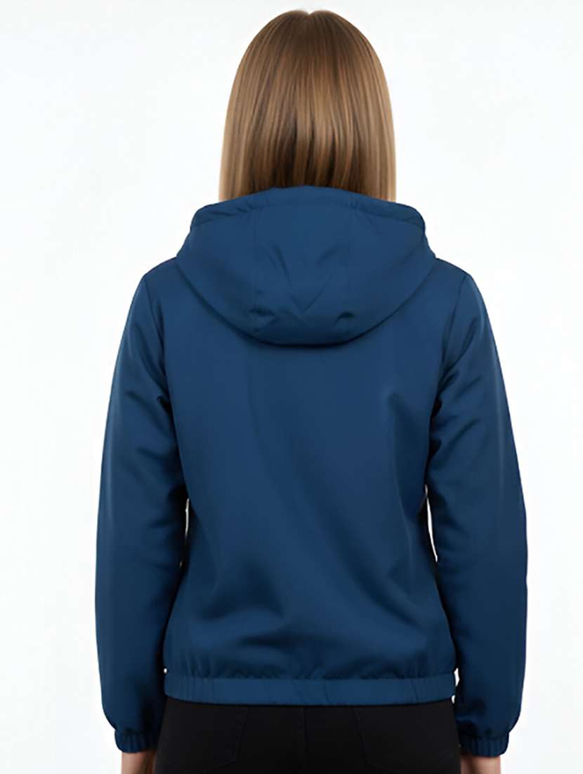 women solid long sleeve hooded jacket - 22258919 -  Standard Image - 2