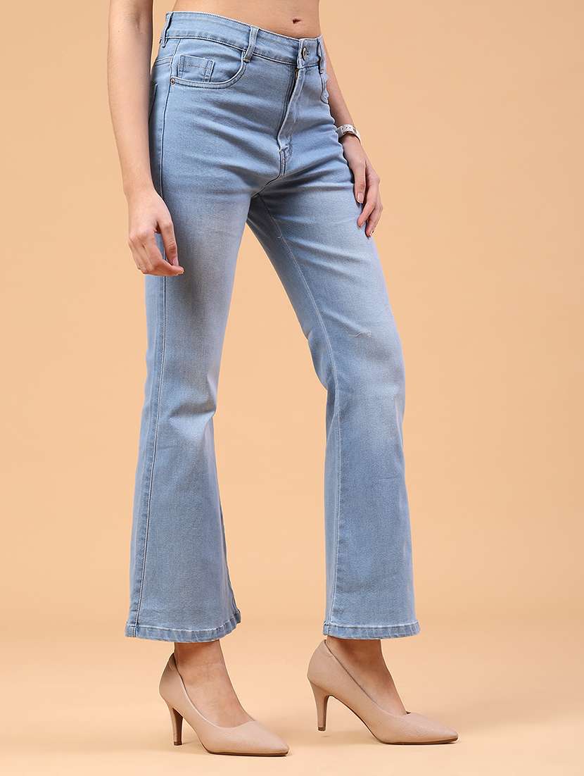 women washed high rise bootcut jeans - 22259169 -  Standard Image - 2