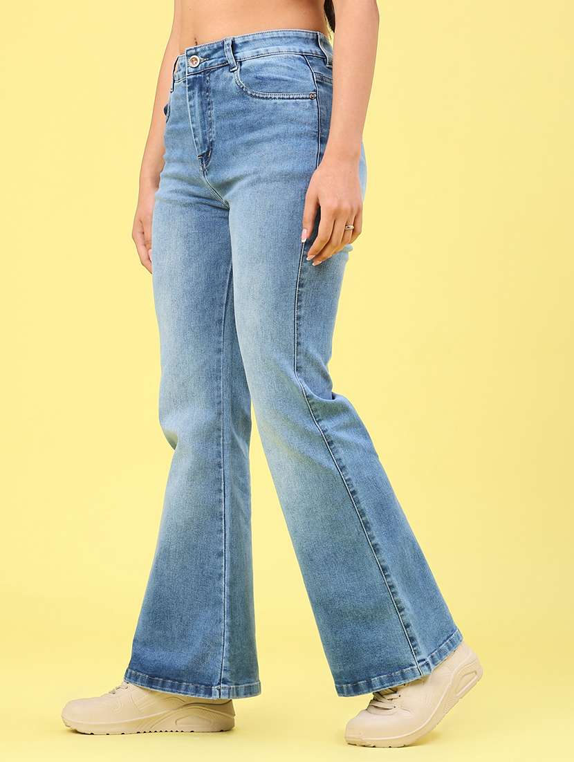 women washed high rise bootcut jeans - 22259174 -  Standard Image - 2