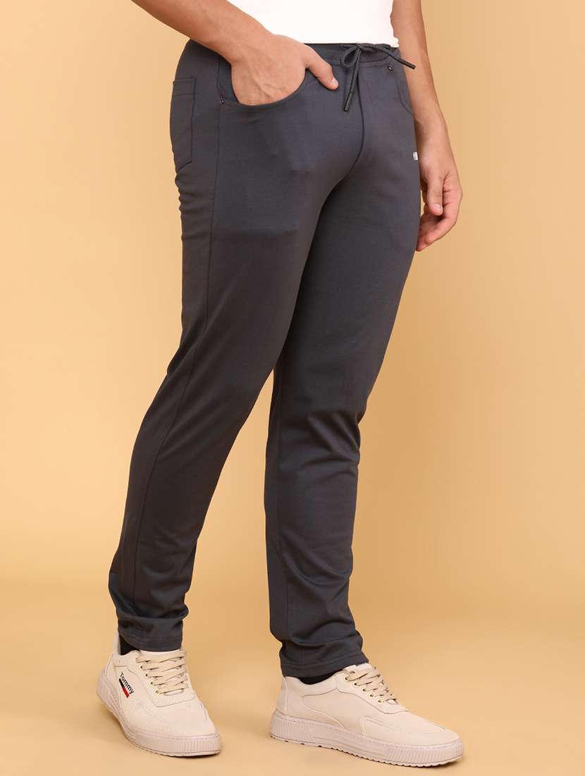 men solid mid rise full length track pant - 22259205 -  Standard Image - 2