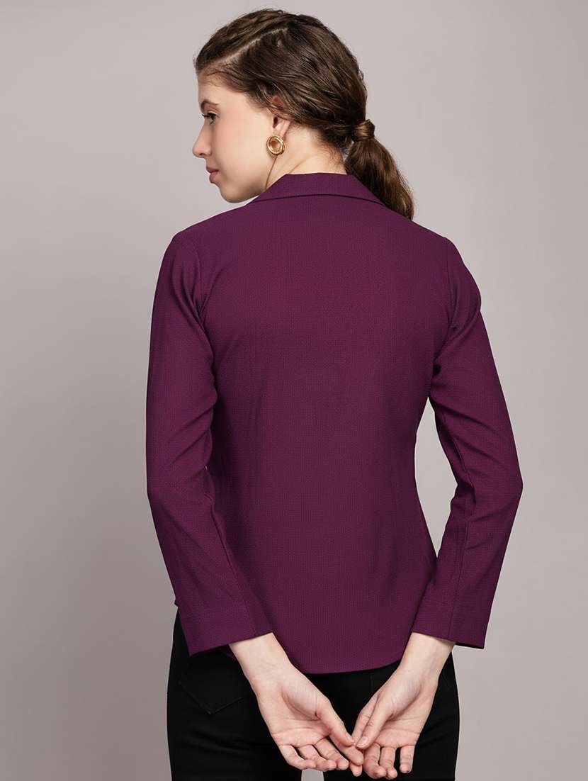 women solid three quarter sleeve top - 22259257 -  Standard Image - 2