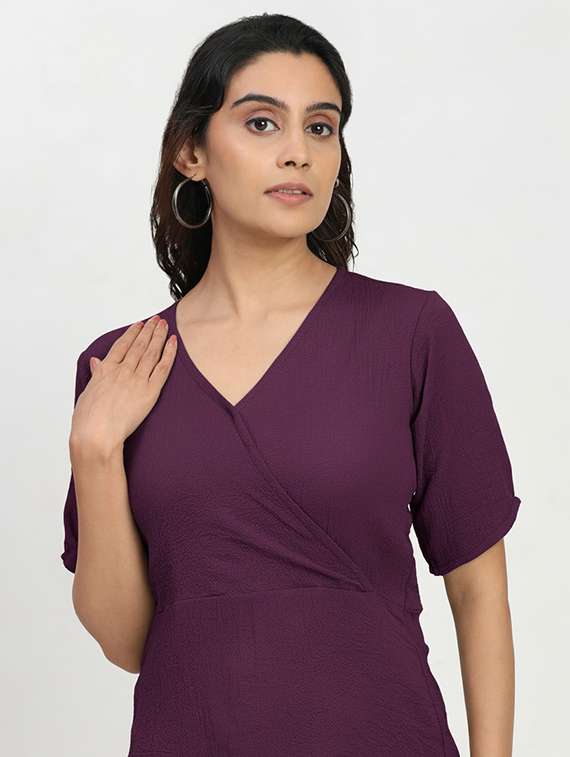 women solid puff sleeve regular top - 22259261 -  Standard Image - 2