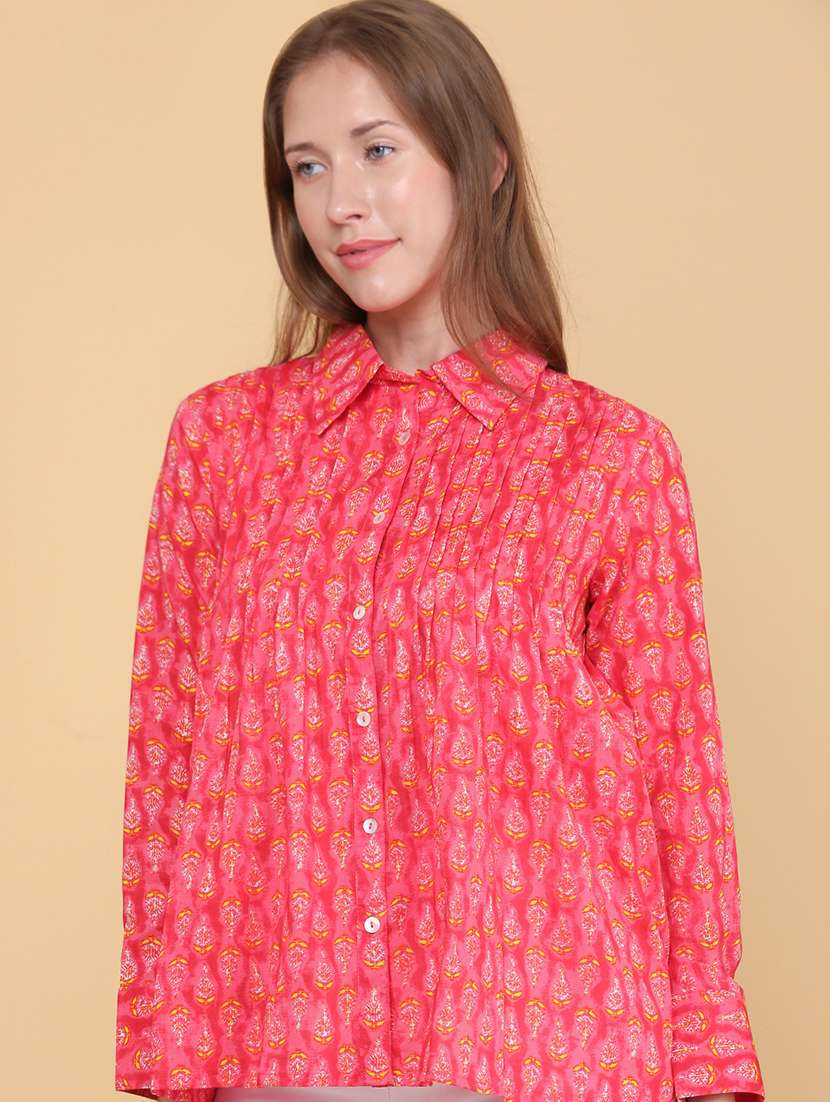 women printed long sleeves regular shirt